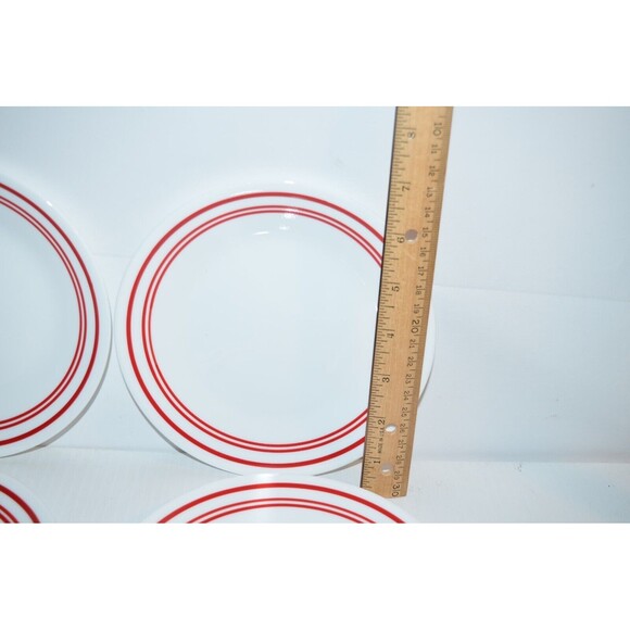 Corelle Vitrelle Classic Cafe Red 6 3/4” Bread & Butter Plate 4pc lot circles - Picture 4 of 6